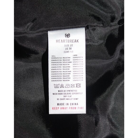 nwt ASOS Heartbreak Plus, Oversized Dad Blazer in Black - Size 3X - Picture 7 of 9